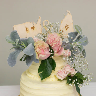 Custom Map Wedding Cake Topper